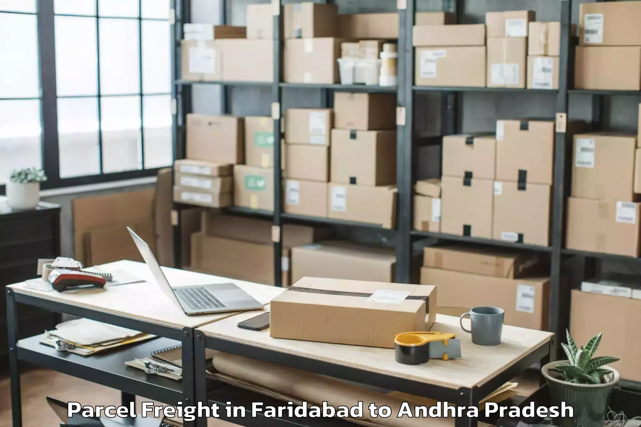 Easy Faridabad to Thamminapatnam Parcel Freight Booking